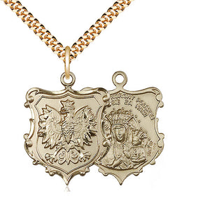 14kt Gold Filled Our Lady of Czestochowa Medal Catholic Jewelry