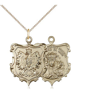 14kt Gold Our Lady of Czestochowa Medal