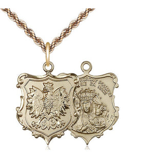 14kt Gold Our Lady of Czestochowa Medal