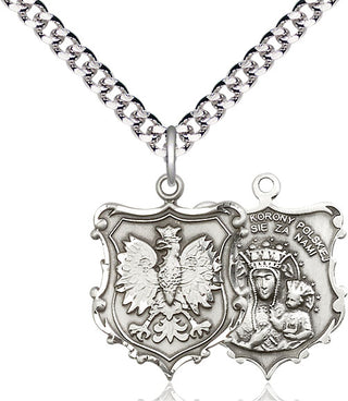 Pewter Our Lady of Czestochowa Medal Catholic Jewelry