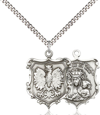 Pewter Our Lady of Czestochowa Medal Catholic Jewelry
