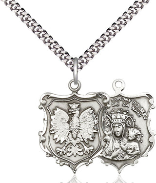 Pewter Our Lady of Czestochowa Medal Catholic Jewelry