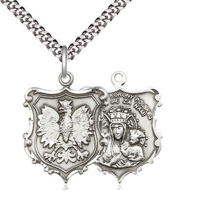 Sterling Silver Our Lady of Czestochowa Medal Catholic Jewelry