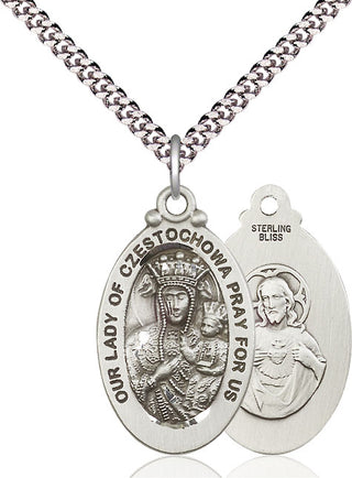 Pewter Our Lady of Czestochowa Medal Catholic Jewelry