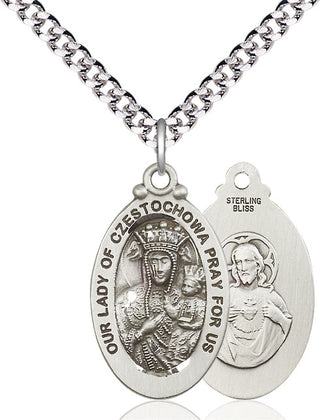 Pewter Our Lady of Czestochowa Medal Catholic Jewelry