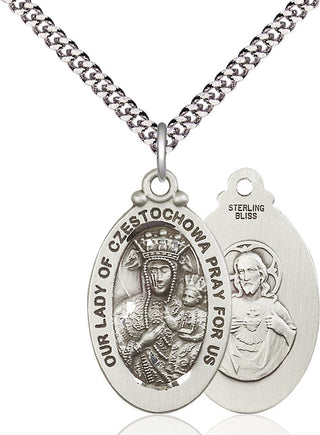 Pewter Our Lady of Czestochowa Medal Catholic Jewelry