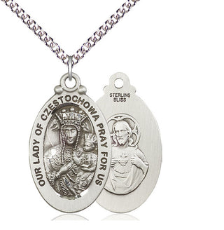 Sterling Silver Our Lady of Czestochowa Medal Catholic Jewelry