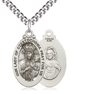 Sterling Silver Our Lady of Czestochowa Medal Catholic Jewelry