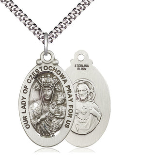 Sterling Silver Our Lady of Czestochowa Medal Catholic Jewelry