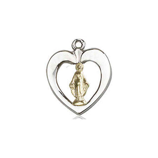 Two-Tone GF/SS Miraculous Medal Religious Jewelry