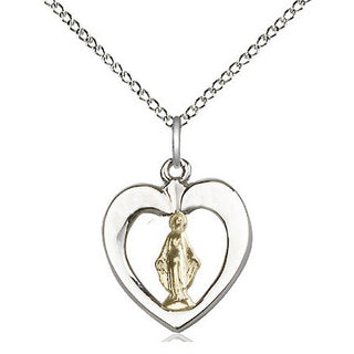 Two-Tone GF/SS Miraculous Medal Religious Jewelry
