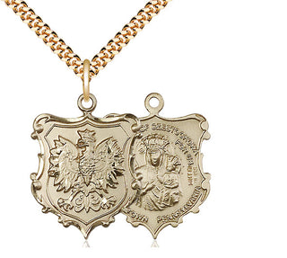 14kt Gold Filled Our Lady of Czestochowa Medal Catholic Jewelry