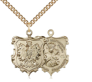 14kt Gold Our Lady of Czestochowa Medal