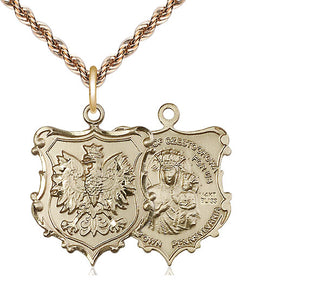 14kt Gold Our Lady of Czestochowa Medal