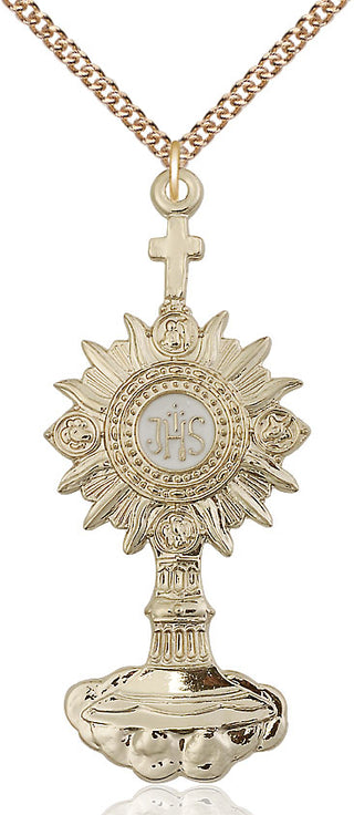 14kt Gold Filled Monstrance Medal Catholic Jewelry
