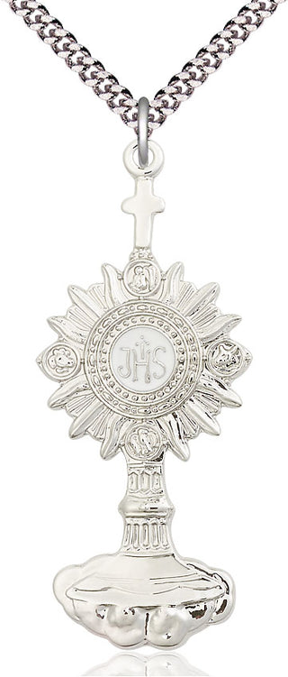 Sterling Silver Monstrance Medal Catholic Jewelry