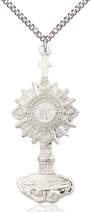Sterling Silver Monstrance Medal Catholic Jewelry