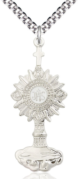 Sterling Silver Monstrance Medal Catholic Jewelry