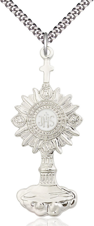 Sterling Silver Monstrance Medal Catholic Jewelry