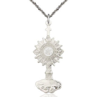 Sterling Silver Monstrance Medal Catholic Jewelry
