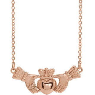 14K Rose Claddagh 18" Necklace