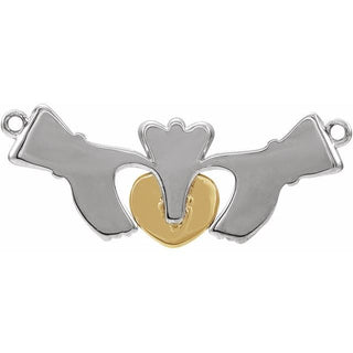 14K White/Yellow Claddagh Necklace Center