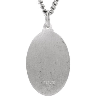 Sterling Silver 23.7x16.2 mm Oval St. Jude Thaddeus 24" Necklace