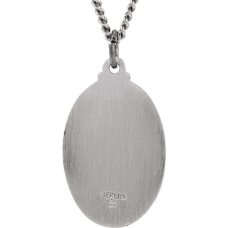Sterling Silver 25.2x17.7 mm Oval St. Jude Thaddeus 24" Necklace