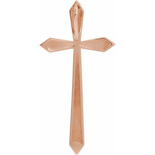 14K Rose Elongated Cross Pendant