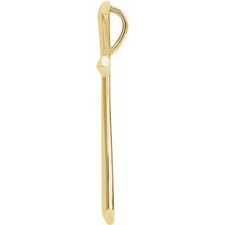 14K Yellow Elongated Cross Pendant