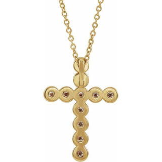 14K Yellow 1/4 CTW Natural Diamond Cross 16-18" Necklace