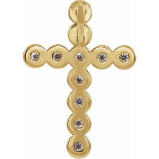 14K Yellow 1/4 CTW Natural Diamond Cross Pendant