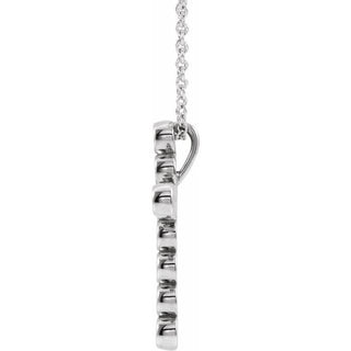 Sterling Silver 1/4 CTW Natural Diamond Cross 16-18" Necklace