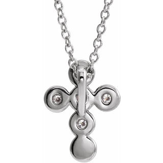 Platinum 1/6 CTW Natural Diamond Cross 16-18" Necklace