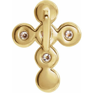 14K Yellow 1/6 CTW Natural Diamond Cross Pendant