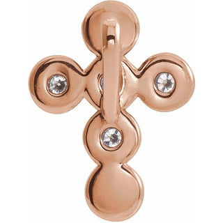 14K Rose 1/6 CTW Natural Diamond Cross Pendant