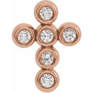14K Rose 1/6 CTW Natural Diamond Cross Pendant