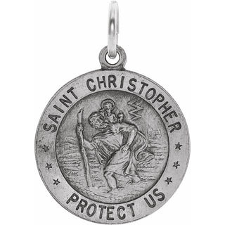 Sterling Silver 18 mm Saint Christopher Medal  