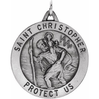 Sterling Silver 33 mm Saint Christopher Medal  