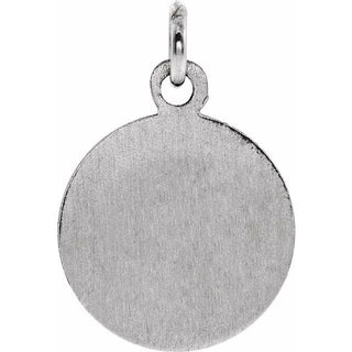 14K White 15 mm Guardian Angel Medal