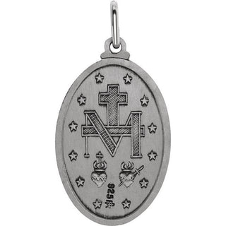 Sterling Silver 23x16 mm Oval Miraculous Medal 