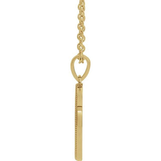 14K Yellow  Oval Cross Medal 20" Necklace 