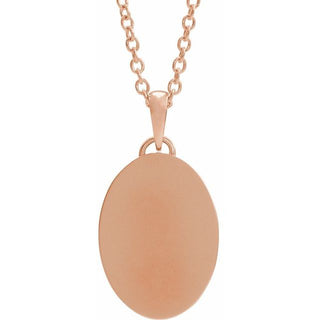 14K Rose  Oval Cross Medal 20" Necklace 