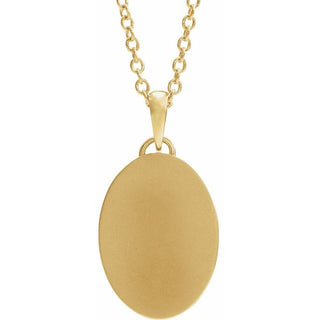 14K Yellow  Oval Cross Medal 20" Necklace 