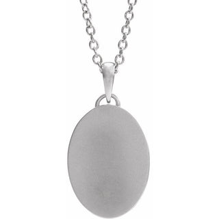 Sterling Silver  Oval Cross Medal 20" Necklace 