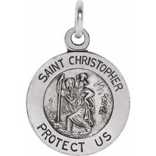 Sterling Silver 12 mm Saint Christopher Medal  