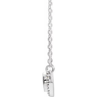 Platinum 3.5 mm Round Natural White Sapphire Semi-Set Evil Eye 18" Necklace