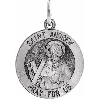 Sterling Silver 18 mm Round Saint Andrew Medal  