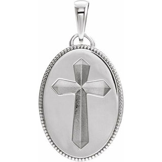 Platinum 20.9x13.61 mm Oval Cross Medal