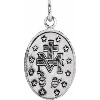 14K White Gold Miraculous Medal